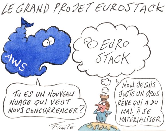 Dessin: EuroStack : l’initiative qui veut donner une place à l’Europe dans le cloud